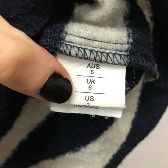 Nicholas Wool Striped Blouse Cropped Grey&Black - Picture 6 of 9